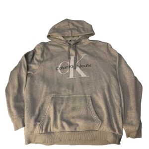 Calvin Klein Heather Gray Logo Hoodie